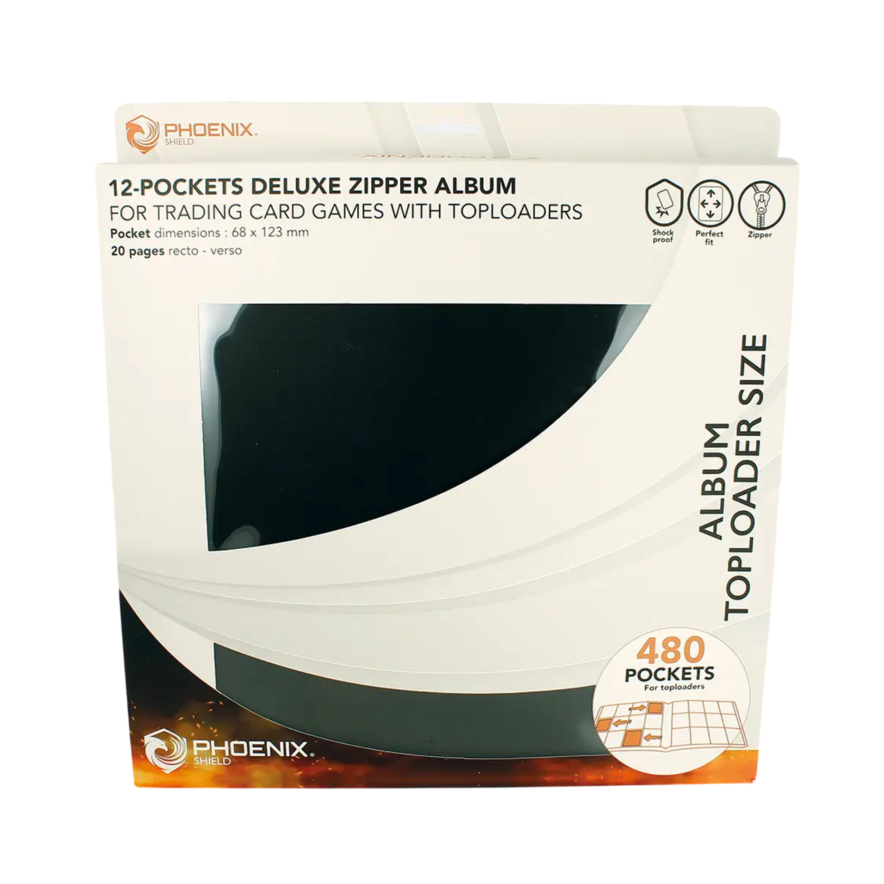 zipfolio album deluxe 480 cartes pour toploader phoenix shield